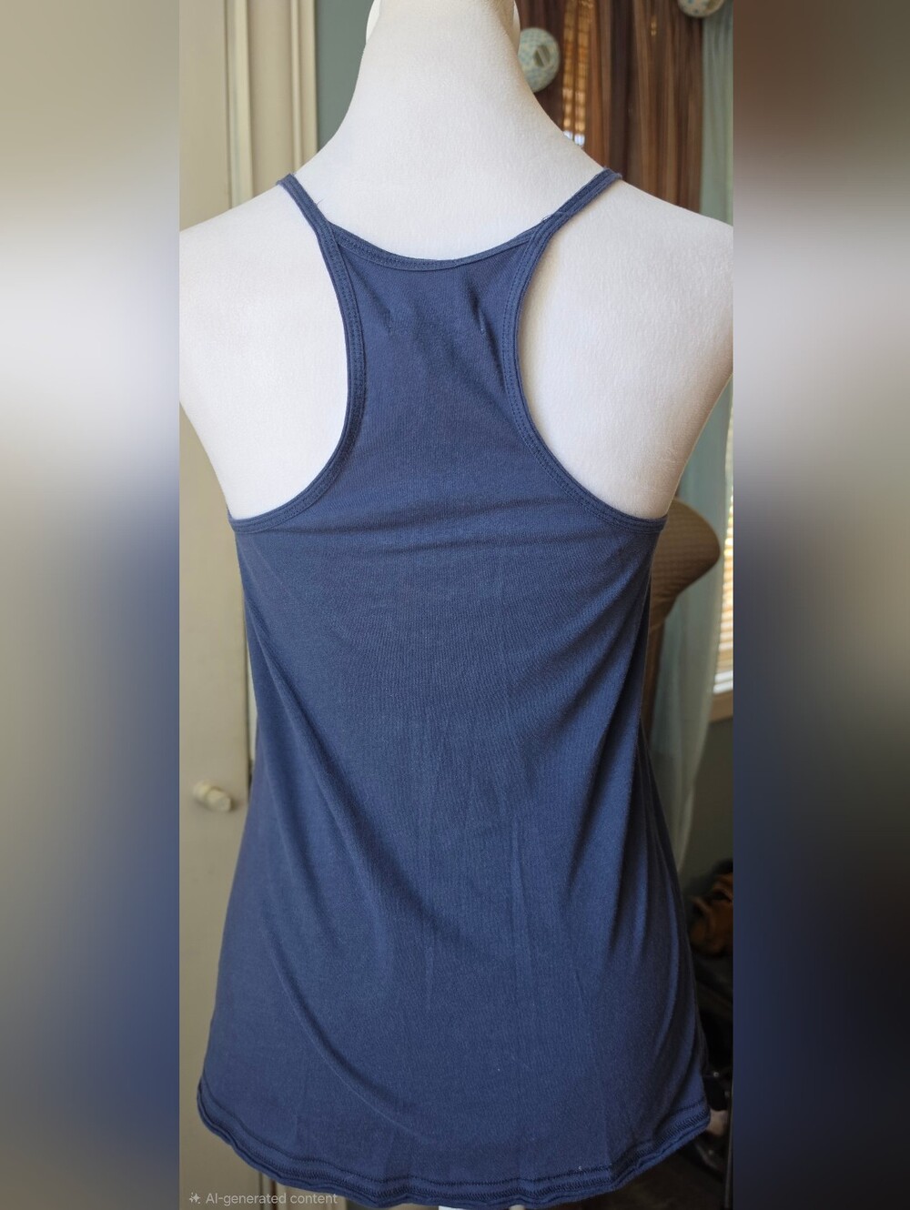 Y2K Vintage Abercrombie & Fitch Pleated Scoop Neck Babydoll Tank Womens M Blue - Picture 4 of 13